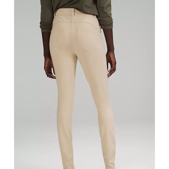 LULULEMON City Sleek Slim Fit 5 Pocket Pant High Rise EUC $128 MSRP Khaki Sz 10 - Picture 4 of 9